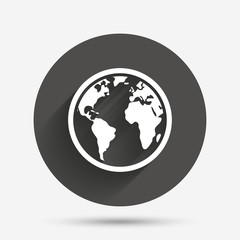 Globe sign icon. World map geography symbol.