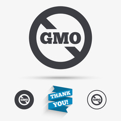 No GMO sign. Without Genetically modified food.