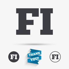 Obraz premium Finnish language sign icon. FI translation.
