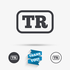 Turkish language sign icon. TR translation