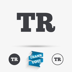 Fototapeta premium Turkish language sign icon. TR translation