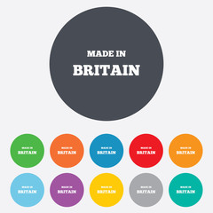 Made in Britain icon. Export production symbol.