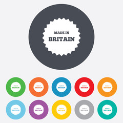 Made in Britain icon. Export production symbol.