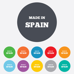 Made in Spain icon. Export production symbol.