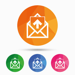 Mail icon. Envelope symbol. Outbox message sign