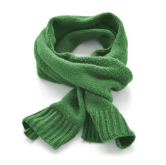 Warm scarf on a white background