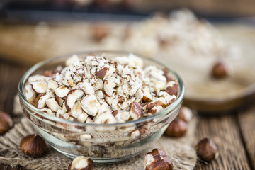 Chopped Hazelnuts (selective focus)