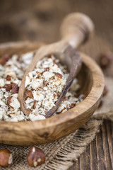 Chopped Hazelnuts (selective focus)