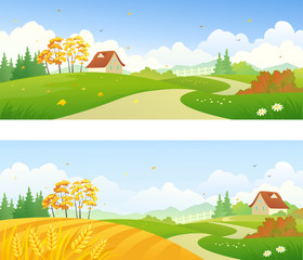 Autumn country banners