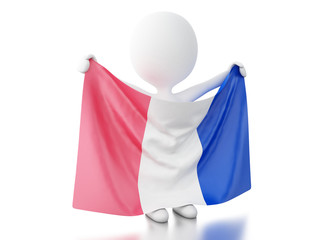 3d White people with France flag.