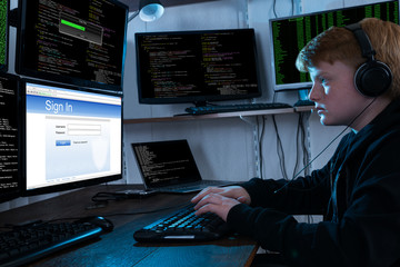 Boy Stealing Data From Multiple Computers