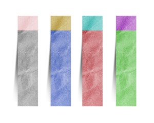 Naklejka premium recycled paper stick on white background