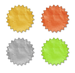 recycled paper stick on white background