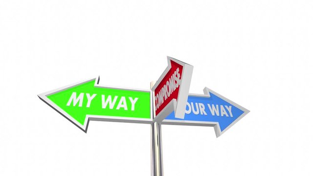 Your My Way Compromise 3 Way Signs 3d Animation