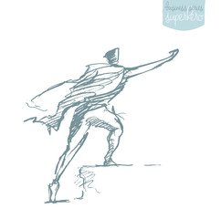 Businessman waving cloak winner hero vector.