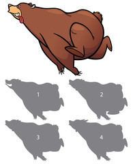 Vector Illustration of make the right choice and connect shadow matching - Bear