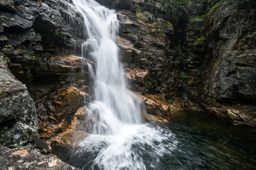 Big waterfall on the Kamenka river, in Khamar-Daban ridge