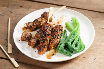 sesame beef skewers