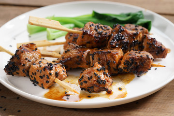 sesame beef skewers