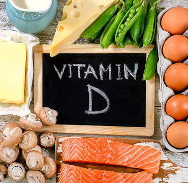 Foods rich in vitamin D. Healthy eating concept.