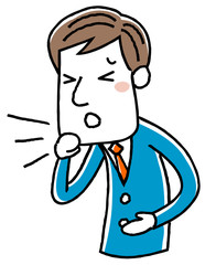 ビジネスマン：咳

