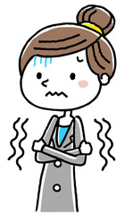ビジネスウーマン：寒気
