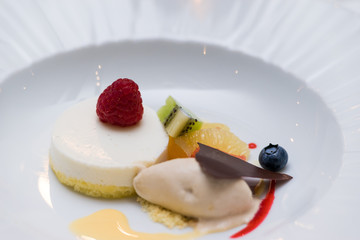 Italian dessert at formal restaurant