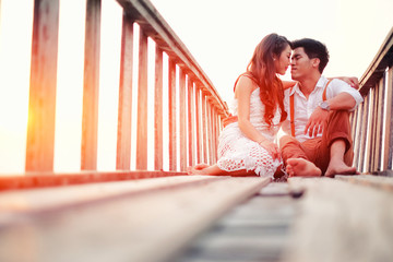 Sweet young couple having romantic moment