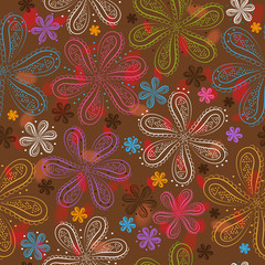 Floral seamless pattern. Colorful flowers