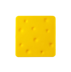 Children's toy a plastic, cheese isolated on white