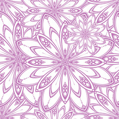 Seamless mandala pattern. Vintage decorative elements. Hand drawn background