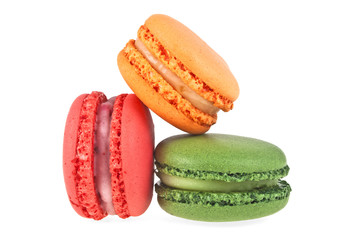 Cake macaroon isolated on a white background, sweet and colorful