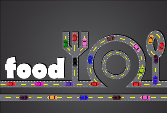 food icon on the road