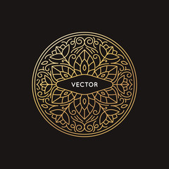 Vector round logo and monogram design template