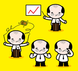 Business boss / There are four kinds of facial expression and posture, about a business boss's style in this set.
