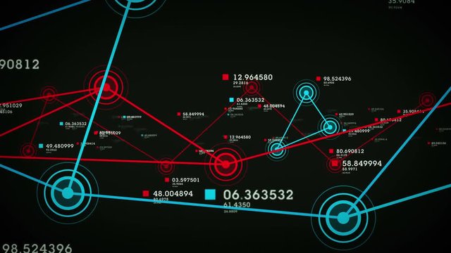 Networks and Connections Black - The data and connections within a series of networks. This clip is available in multiple colors and loops seamlessly.