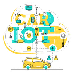 Naklejka premium Internet Of Things For The Car