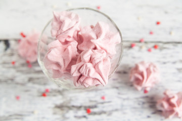 Handmade sweet pink zephyr marshmallow
