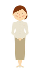 リゾートホテルマン　女性　働く人々　イラスト　