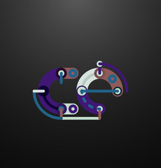 Colorful funny cartoon letter icon