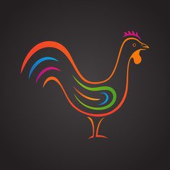 Stylish New Year symbol of a cock. Rooster vector logo