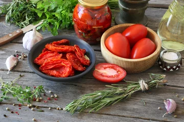Fotobehang Sun dried tomatoes © ferumov