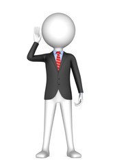 3d businessman interested eavesdropping