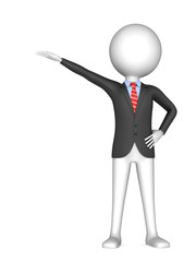 3d businessman presentation on a white background