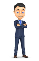 3d successful businessman isolated on white background