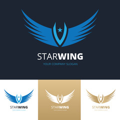 Wings Logo, Eagle wing logo,bird symbol,freedom logo, Sport logo,vector logo template.