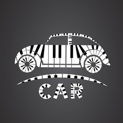 car logo made from piano