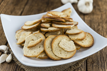 Some fresh baked bread chips