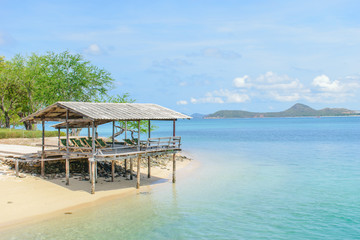 The wooden Pavilion for tourists to relax