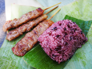 sticky rice with BBQ pork